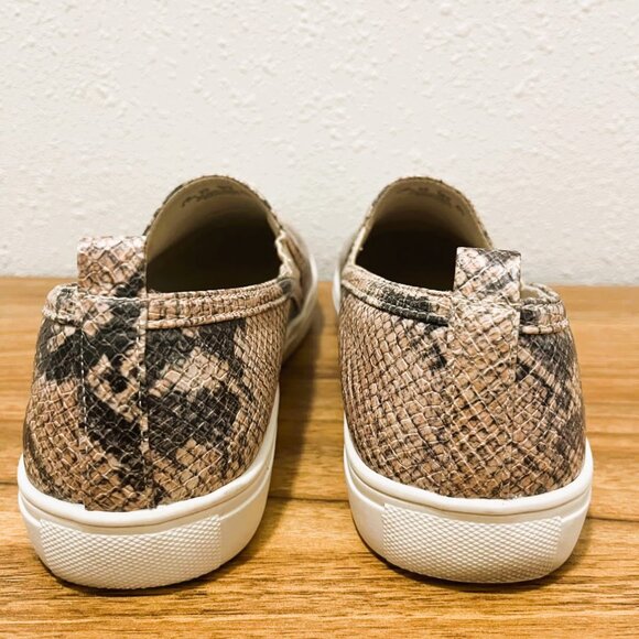 Fergalicious Slip-on Sneakers, Beige Faux Snakeskin, Size 8.5 - Picture 4 of 12